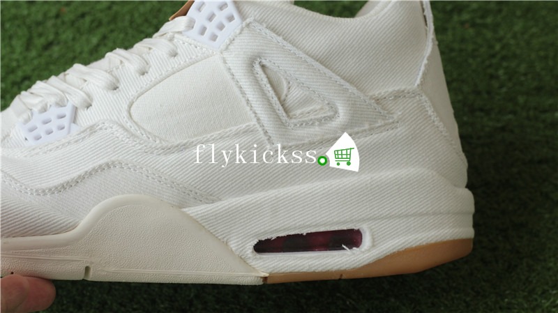 Best Version Levis x Air Jordan 4 Denim White